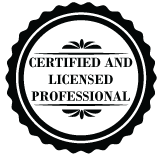Certified and licensed professional badge